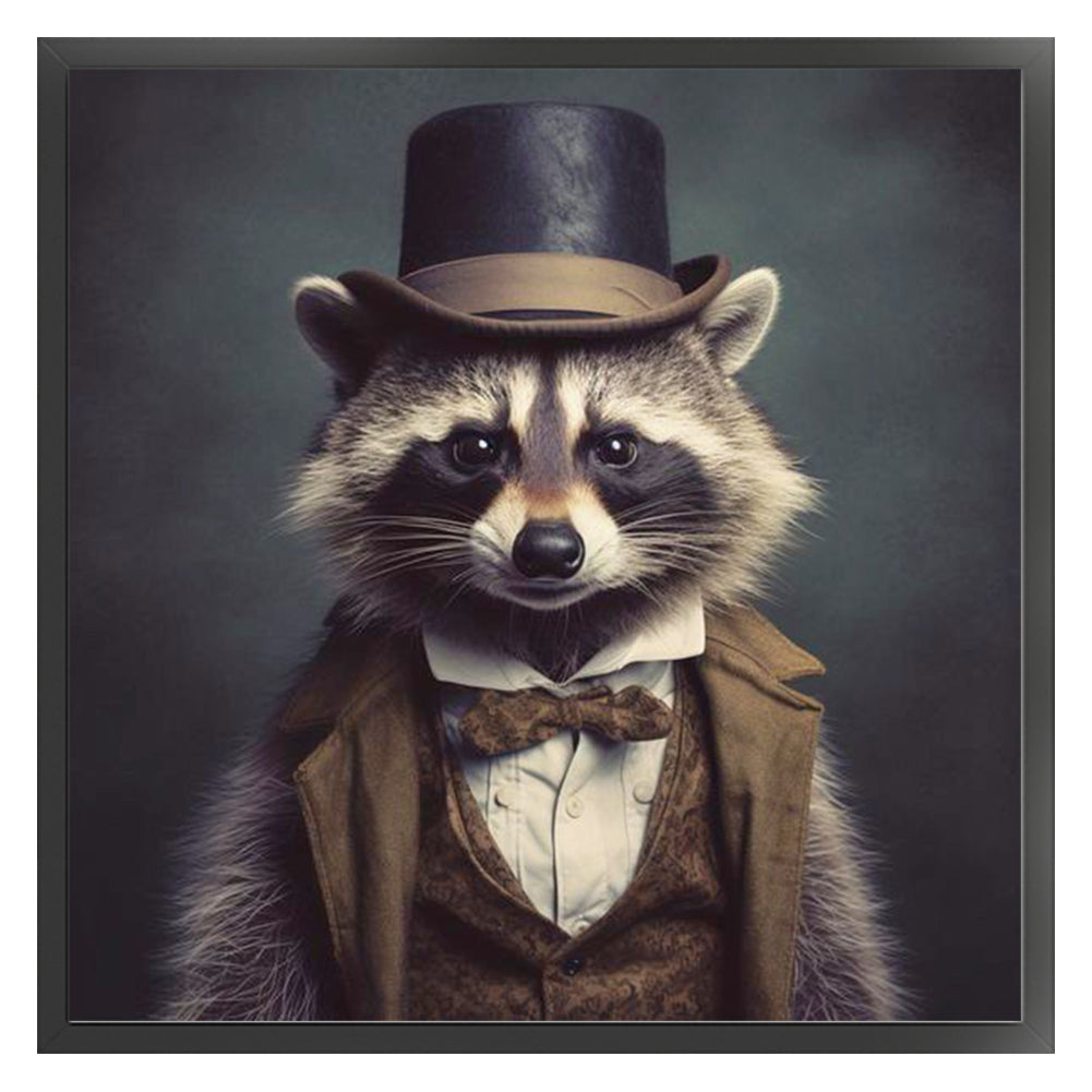 Raccoon Wearing A Gift - 11CT Stamped Cross Stitch 40*40CM