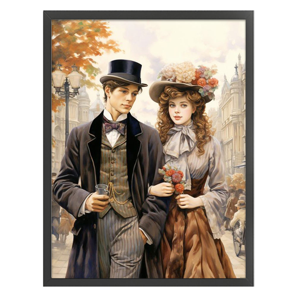 Retro Lady Woman - 11CT Stamped Cross Stitch 50*65CM
