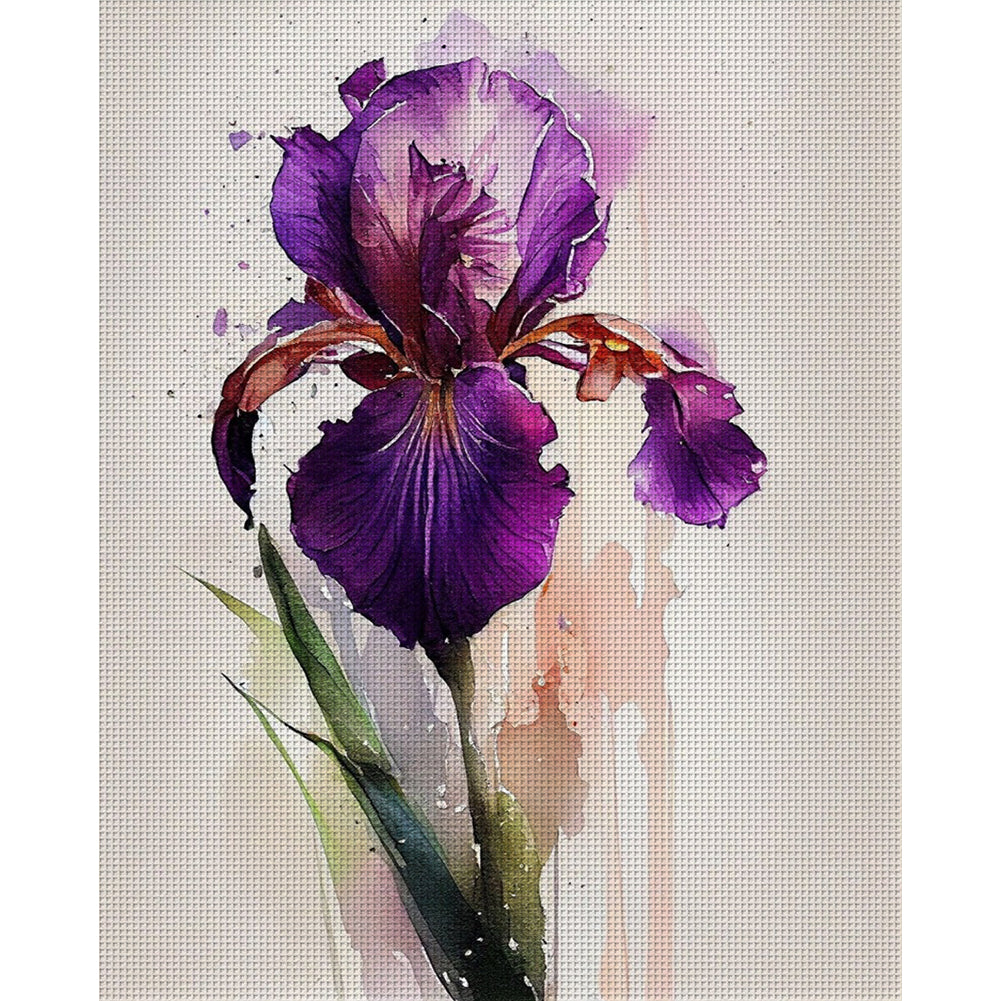 Iris - 11CT Stamped Cross Stitch 40*50CM