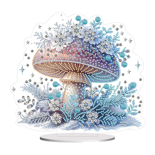 Mushroom Handmade Diamond Art Tabletop Decor Home Office Decor (Flower Mushroom)