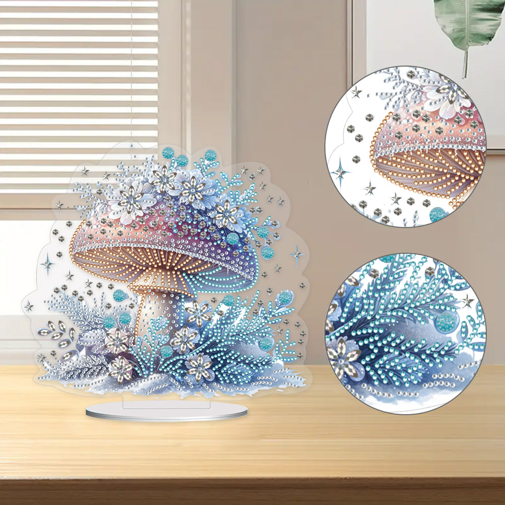 Mushroom Handmade Diamond Art Tabletop Decor Home Office Decor (Flower Mushroom)