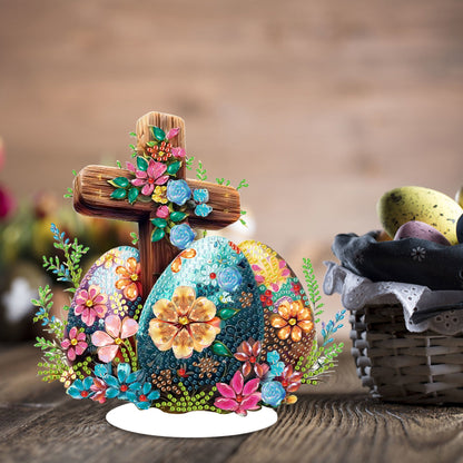 Special Shaped 5D Easter Egg Cross DIY Diamond Art Tabletop Decor Bedroom Decor