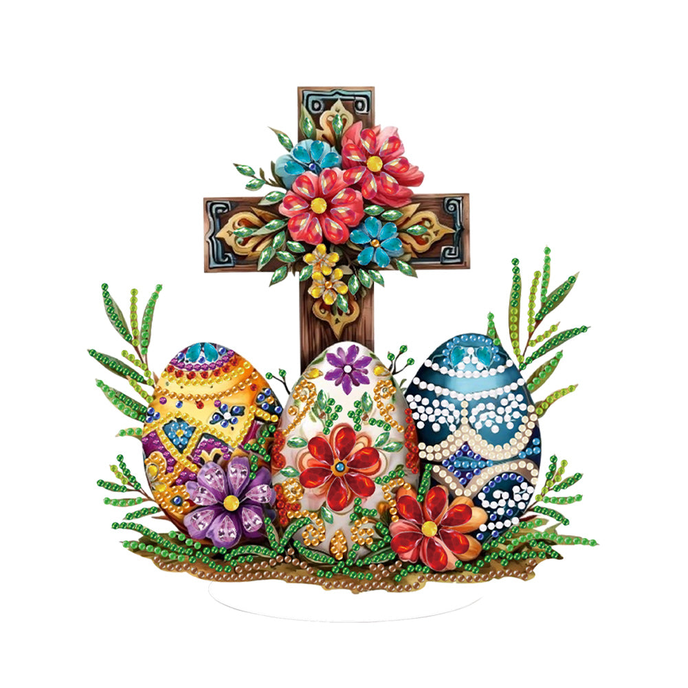 Special Shaped 5D Easter Egg Cross DIY Diamond Art Tabletop Decor Bedroom Decor