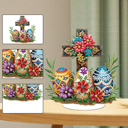 Special Shaped 5D Easter Egg Cross DIY Diamond Art Tabletop Decor Bedroom Decor