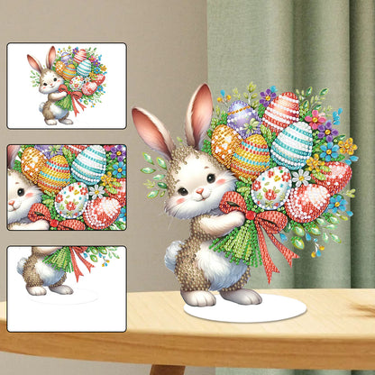 Special Shaped 5D Easter Egg Rabbit Diamond Art Tabletop Decor Home Office Decor