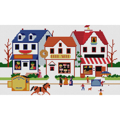 Summer Market - 14CT Stamped Cross Stitch 40*26CM(Joy Sunday)