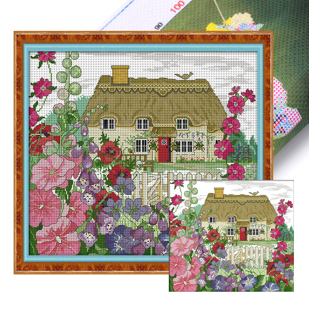 Morning Glory Cottage - 14CT Stamped Cross Stitch 44*38CM(Joy Sunday)