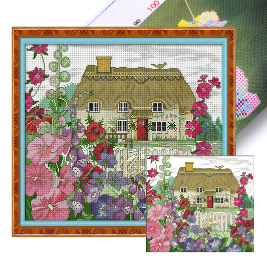 Morning Glory Cottage - 14CT Stamped Cross Stitch 44*38CM(Joy Sunday)
