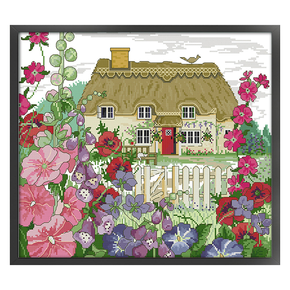 Morning Glory Cottage - 14CT Stamped Cross Stitch 44*38CM(Joy Sunday)