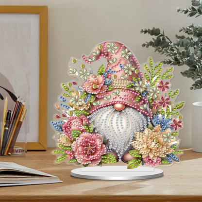 Single-Side Special Shape Spring Gnome Desktop Diamond Art Kits for Home Decor