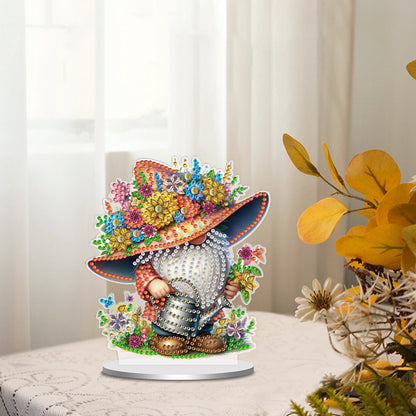 Single-Side Special Shape Spring Gnome Desktop Diamond Art Kits for Home Decor