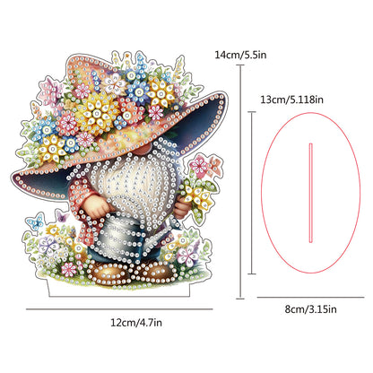 Single-Side Special Shape Spring Gnome Desktop Diamond Art Kits for Home Decor
