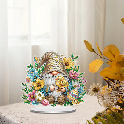 Single-Side Special Shape Spring Gnome Desktop Diamond Art Kits for Home Decor