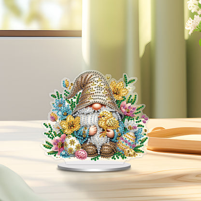 Single-Side Special Shape Spring Gnome Desktop Diamond Art Kits for Home Decor