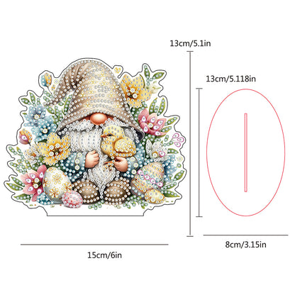 Single-Side Special Shape Spring Gnome Desktop Diamond Art Kits for Home Decor