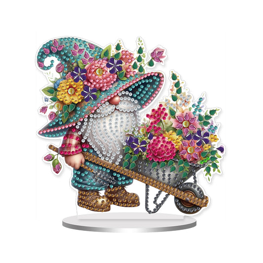 Single-Side Special Shape Spring Gnome Desktop Diamond Art Kits for Home Decor