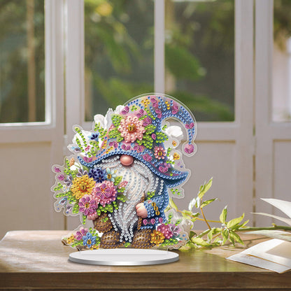 Single-Side Special Shape Spring Gnome Desktop Diamond Art Kits for Home Decor