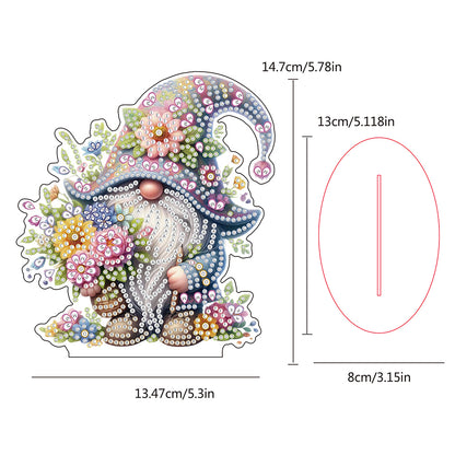 Single-Side Special Shape Spring Gnome Desktop Diamond Art Kits for Home Decor