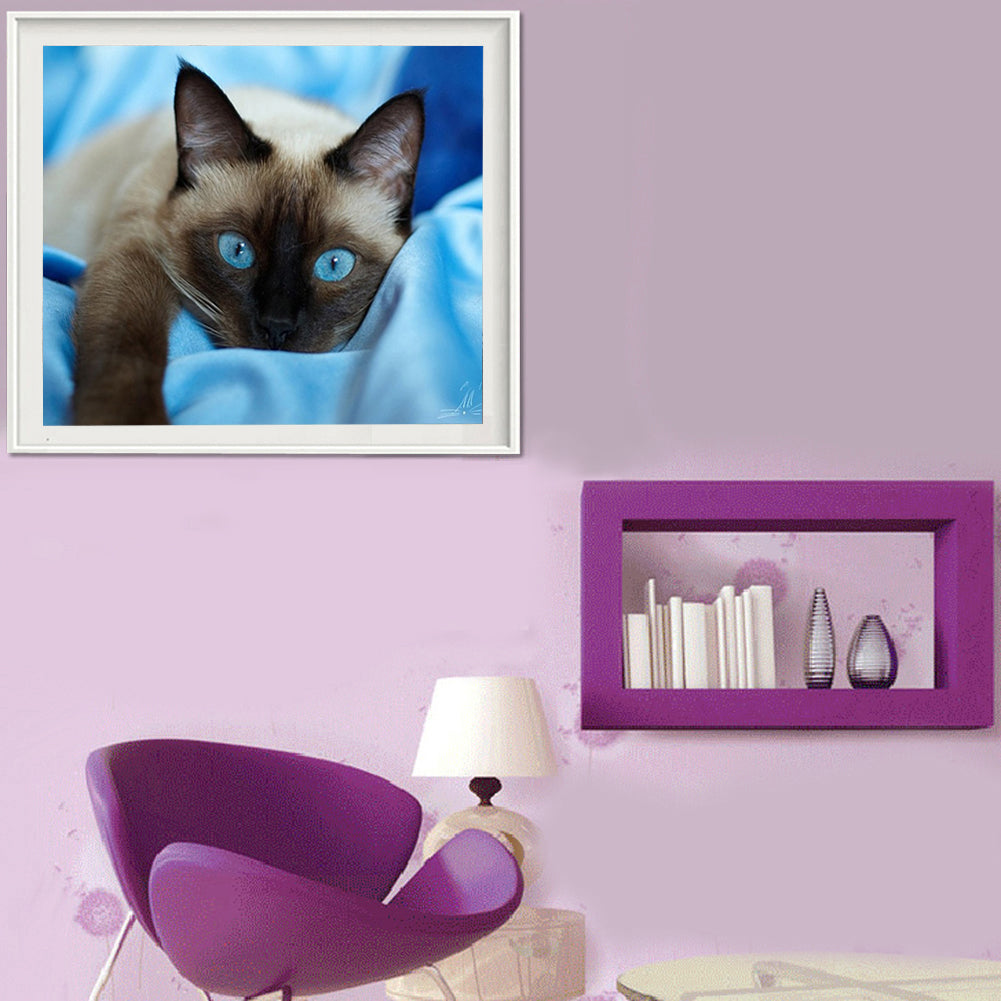 Cat - Full Round Drill Diamond Painting 40*30CM