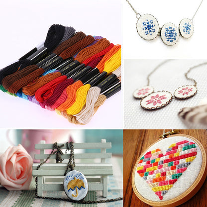 24 Colors Embroidery Thread Hand Cross Stitch Floss Sewing Skeins Craft