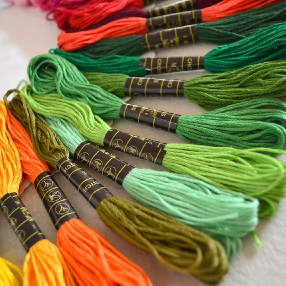 50 Colors Embroidery Thread Hand Cross Stitch Floss Sewing Skeins Craft