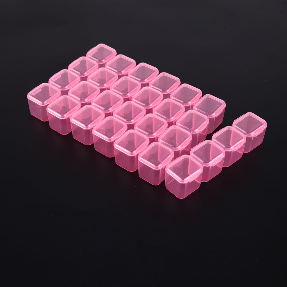 28 Slots Plastic Storage Box Nail Art Rhinestone Jewelry Display Case
