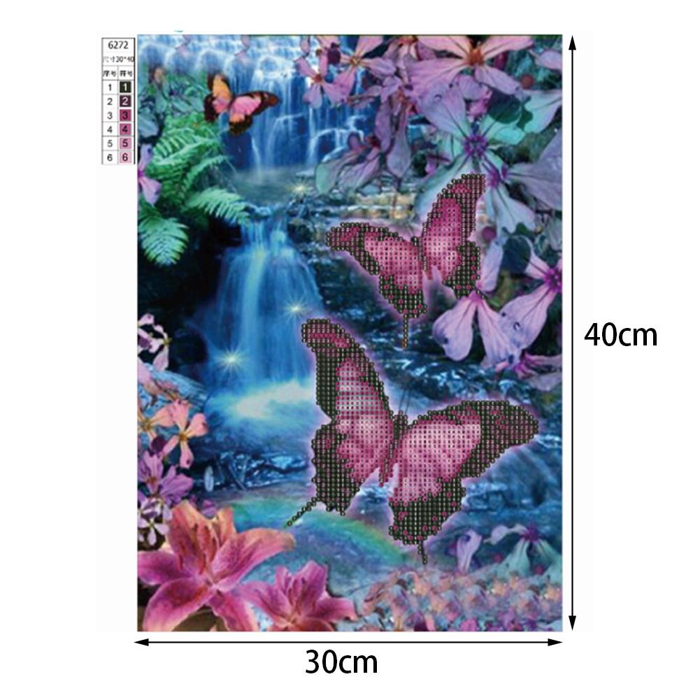 Butterfly - Full Round Drill Diamond Painting 40*30CM