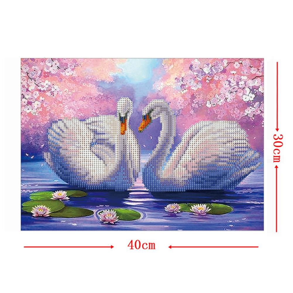 Swans - Full Round Drill Diamond Painting 40*30 CM