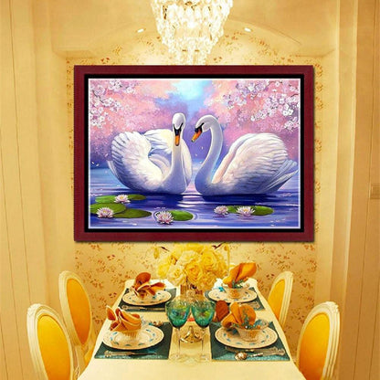 Swans - Full Round Drill Diamond Painting 40*30 CM