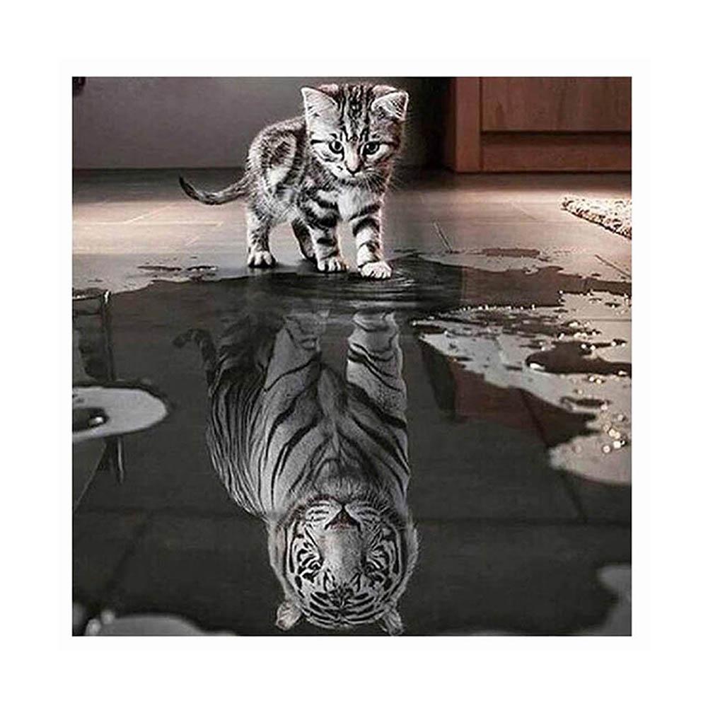 Cat Tiger - Full Round Drill Diamond Painting 30*30CM