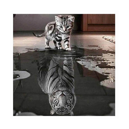 Cat Tiger - Full Round Drill Diamond Painting 30*30CM