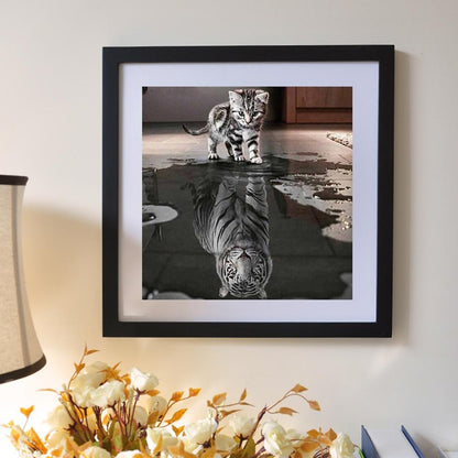 Cat Tiger - Full Round Drill Diamond Painting 30*30CM