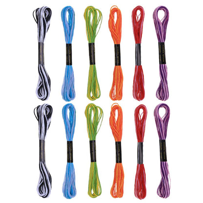 12pcs Durable Polyester Dyeing Line Sewing Cross Stitch Embroidery Threads