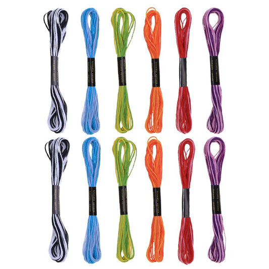 12pcs Durable Polyester Dyeing Line Sewing Cross Stitch Embroidery Threads