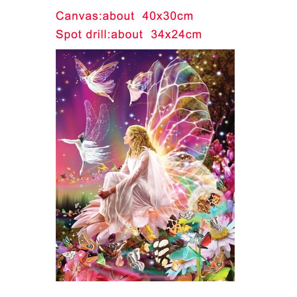 Butterfly Fairy - Full Round Drill Diamond Painting 40*30CM