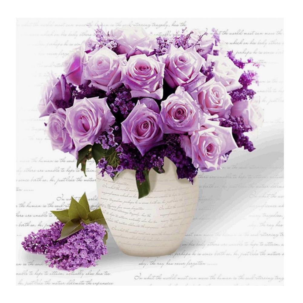 Flower Rose - Full Round Drill Diamond Painting 30*30CM