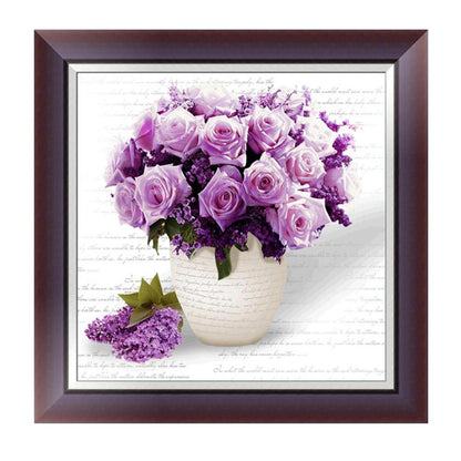 Flower Rose - Full Round Drill Diamond Painting 30*30CM