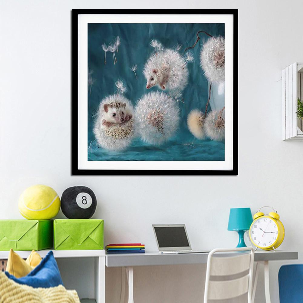 Dandelion Hedgehog - Full Round Drill Diamond Painting 30*30 CM