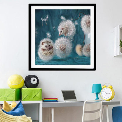 Dandelion Hedgehog - Full Round Drill Diamond Painting 30*30 CM