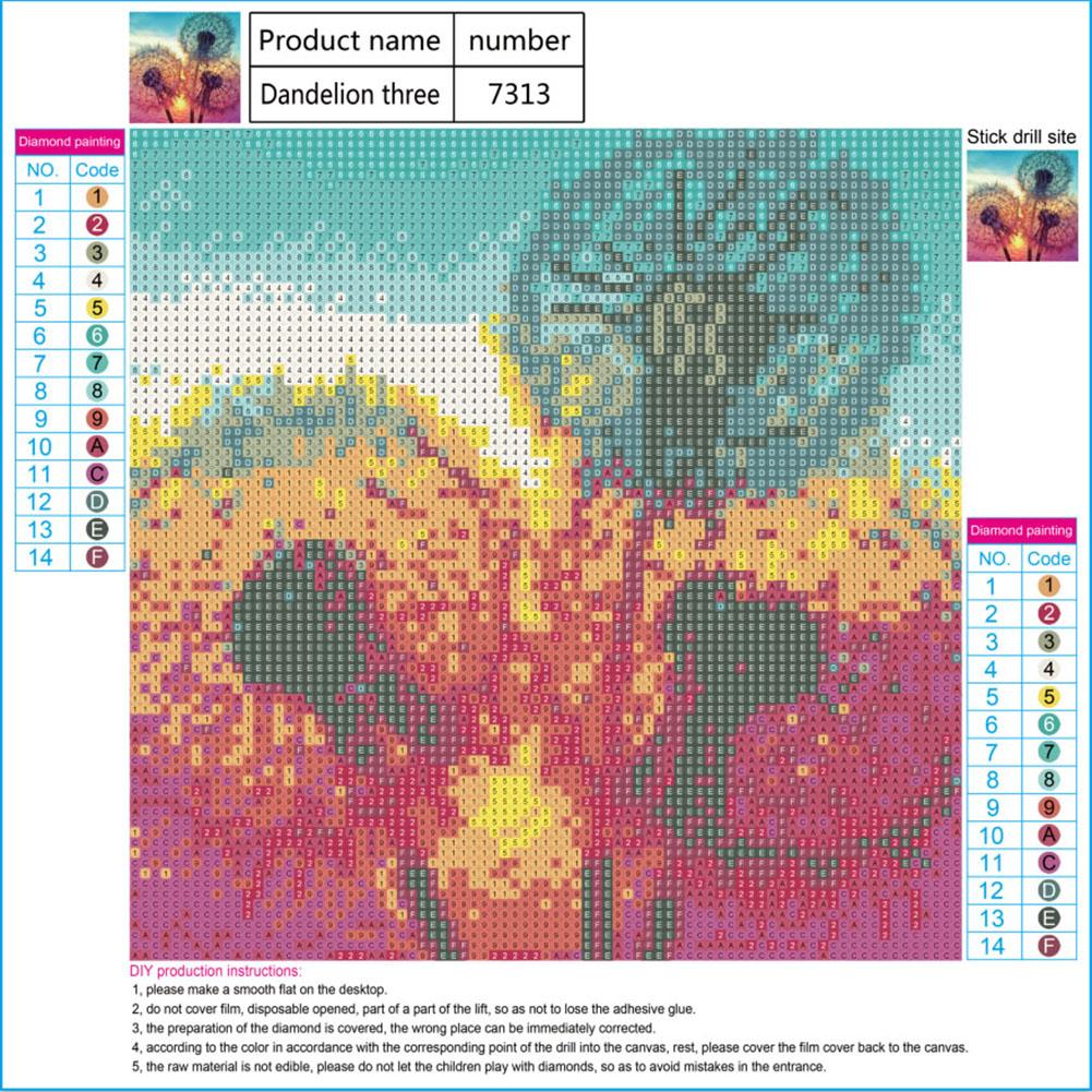 Dandelion - Full Round Drill Diamond Painting 30*30 CM