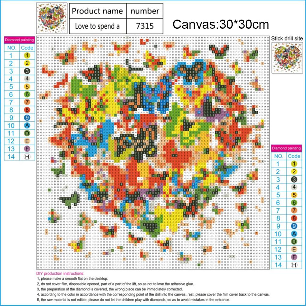 Butterfly Heart - Full Round Drill Diamond Painting 30*30CM