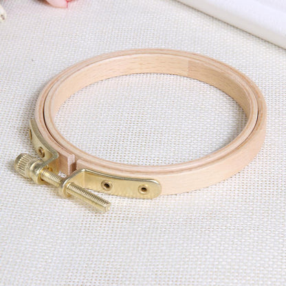 DIY Wooden Cross Stitch Frame Needlework Hoop Ring Embroidery Tool(10.5cm)