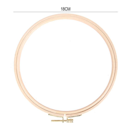 DIY Wooden Cross Stitch Frame Needlework Hoop Ring Embroidery Tool(18cm)