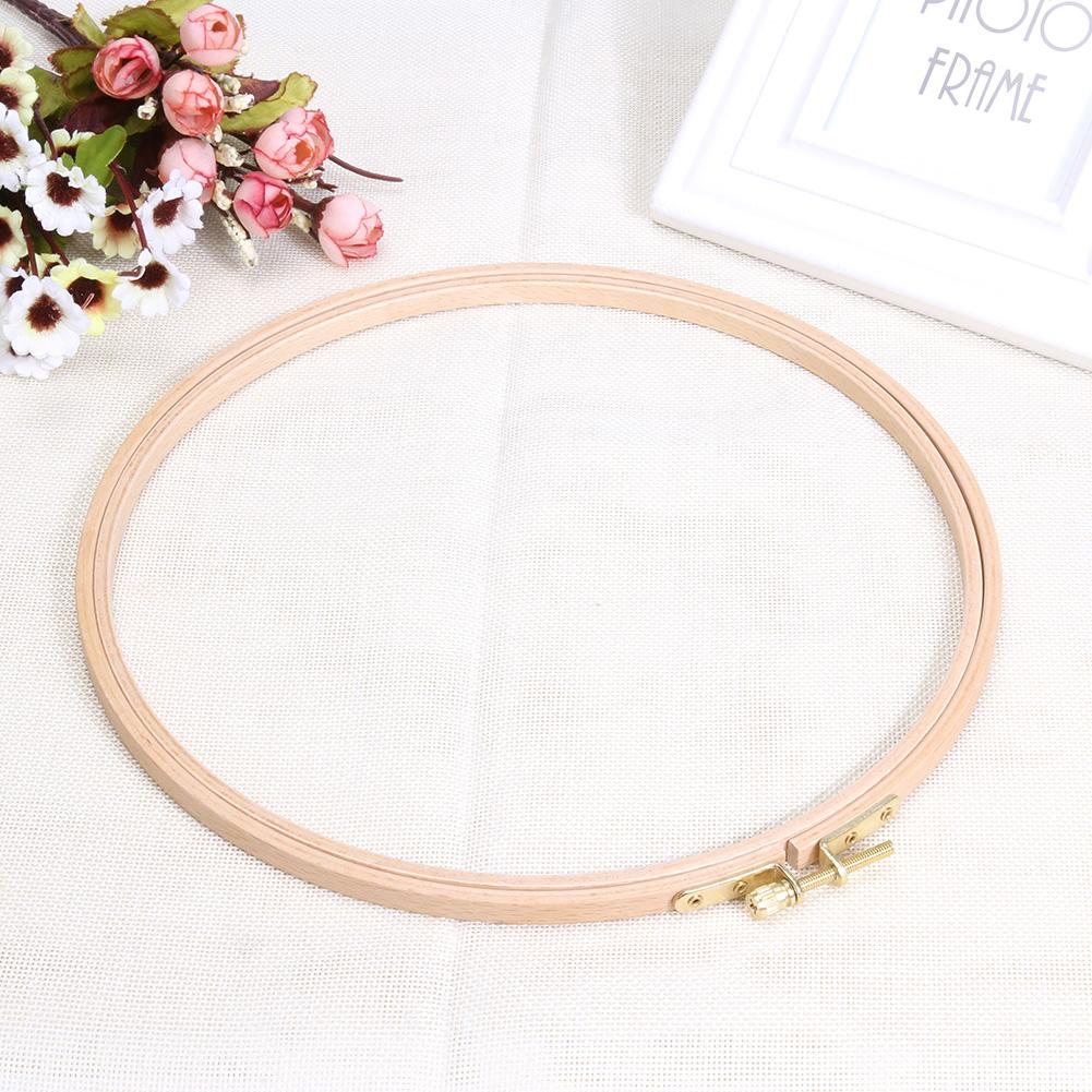 DIY Wooden Cross Stitch Frame Needlework Hoop Ring Embroidery Tool(24cm)