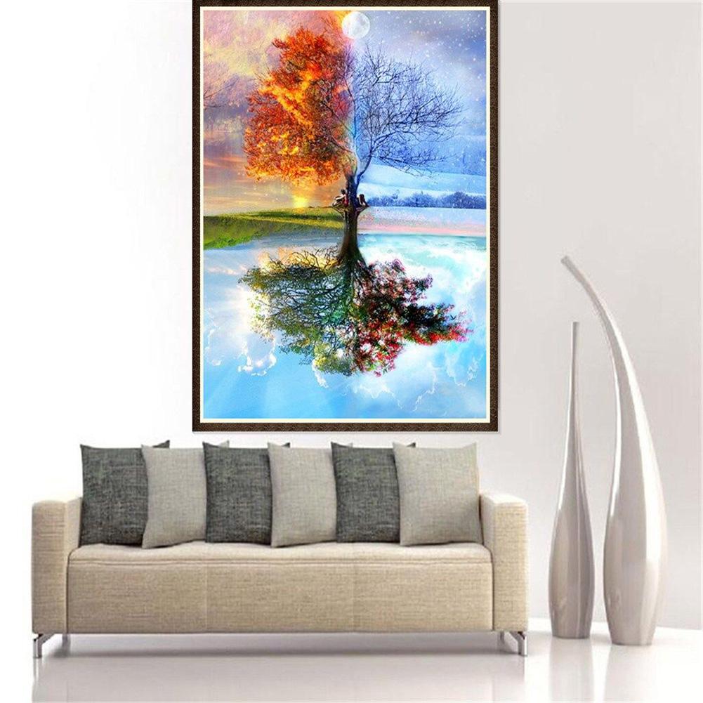 Tree - Full Round Drill Diamond Painting 40*30 CM