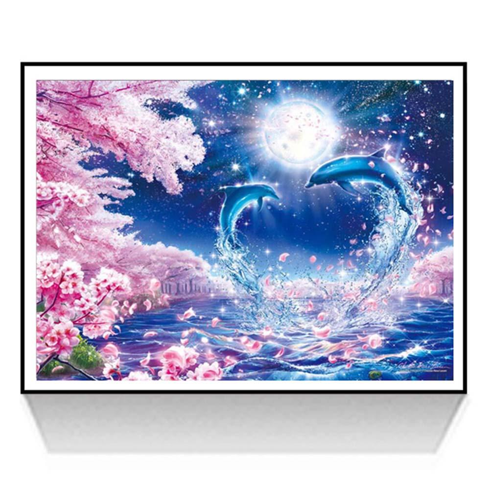 Dolphin - Full Round Drill Diamond Painting 30*40CM