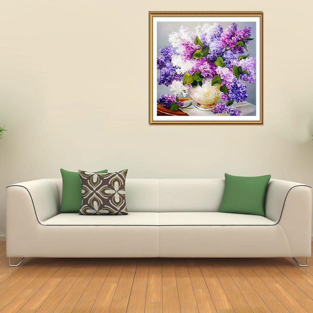 Lavender Vase - Full Round Drill Diamond Painting 30*30CM