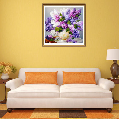 Lavender Vase - Full Round Drill Diamond Painting 30*30CM