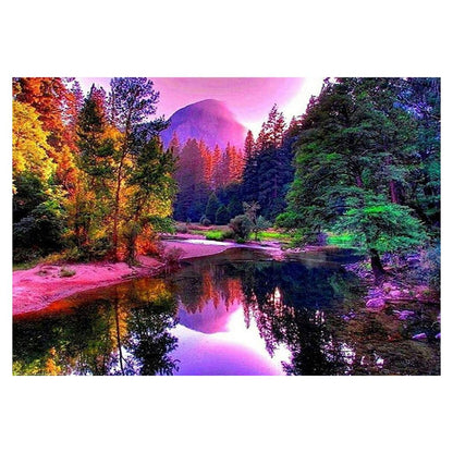 River Scenery - Full Round Drill Diamond Painting 40*30 CM