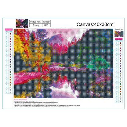 River Scenery - Full Round Drill Diamond Painting 40*30 CM